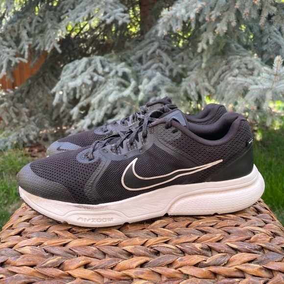 Nike mens Zoom Span 4 Road Running Shoes Black/White-dark Smoke Gray. Size 9.5 - Picture 7 of 10